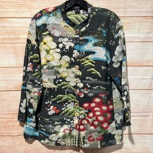 Citron Black Multicolor Floral Women's Jacket